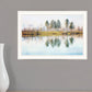 Lake Reflections White Framed Print Wall Art