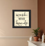 Wash Your Hands Black Framed Print Bathroom Wall Art