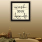 Wash Your Hands Black Framed Print Bathroom Wall Art