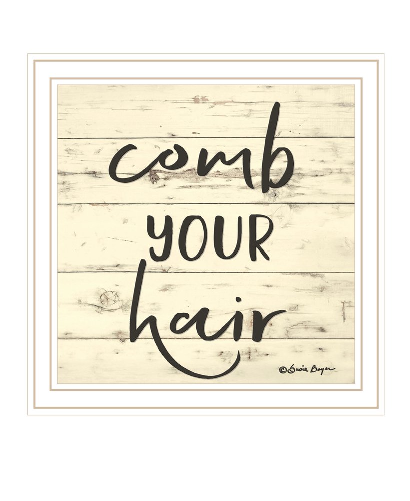 Comb Your Hair Black Framed Print Bathroom Wall Art