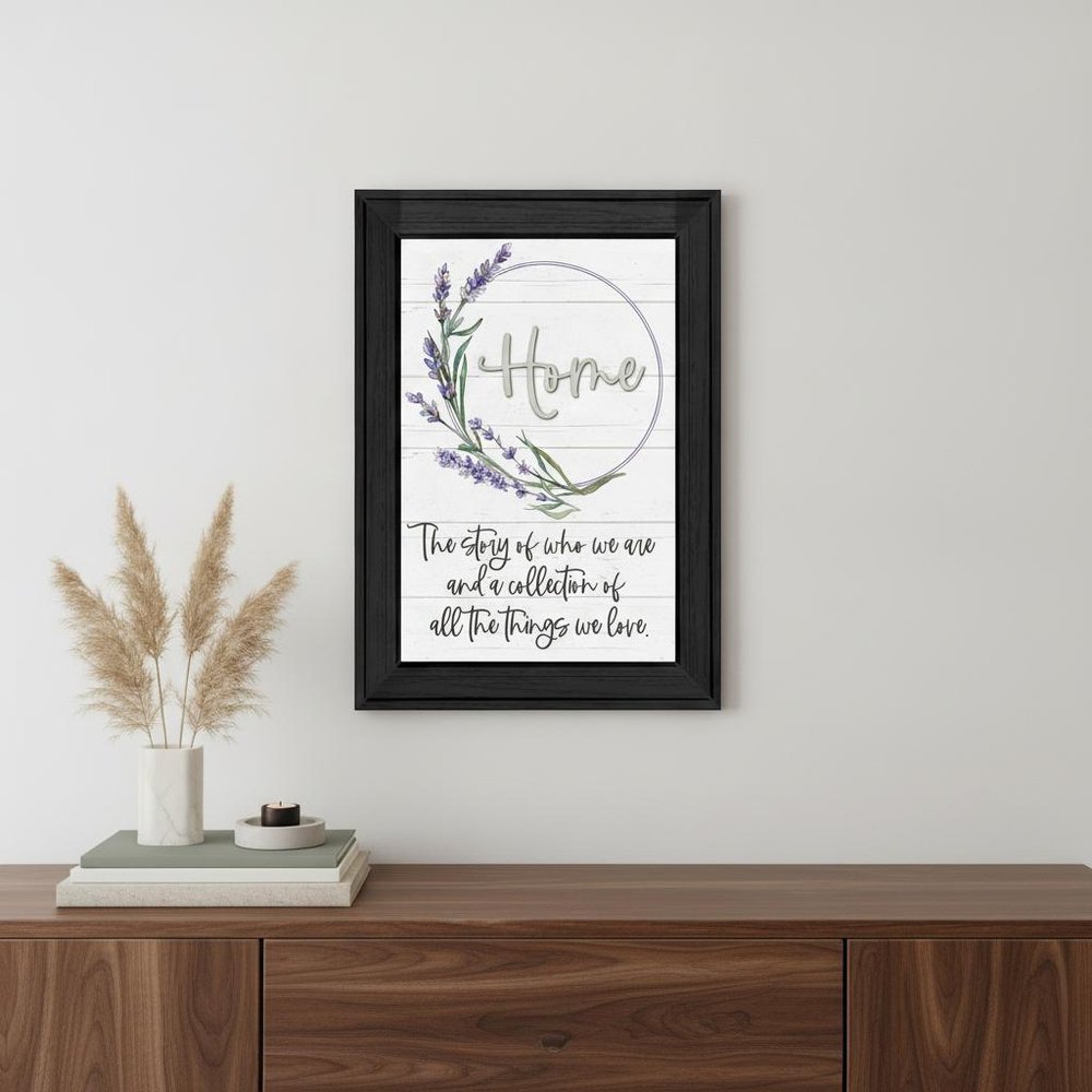 Home a Circle of Love Black Framed Print Wall Art