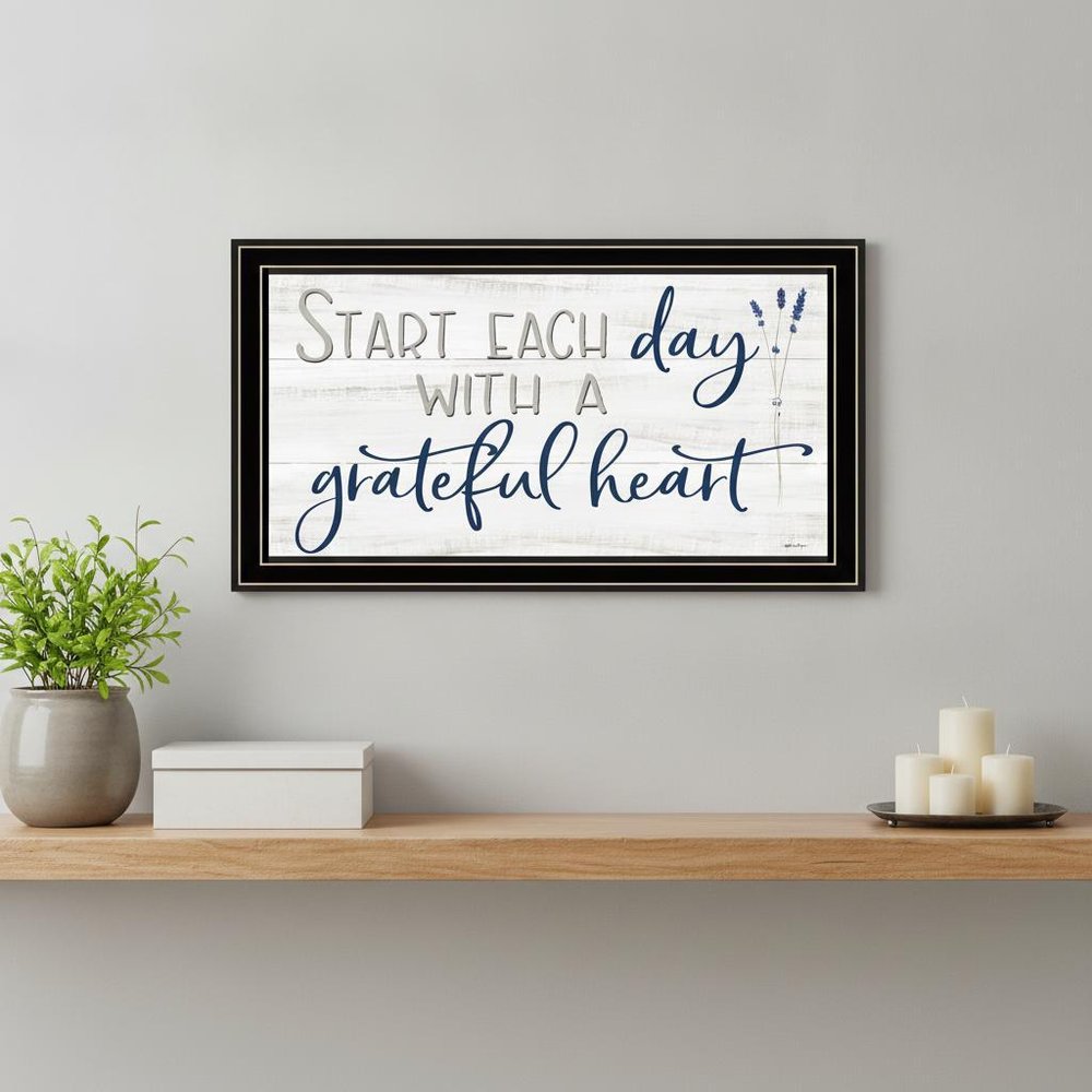 Grateful Heart Black Framed Print Wall Art
