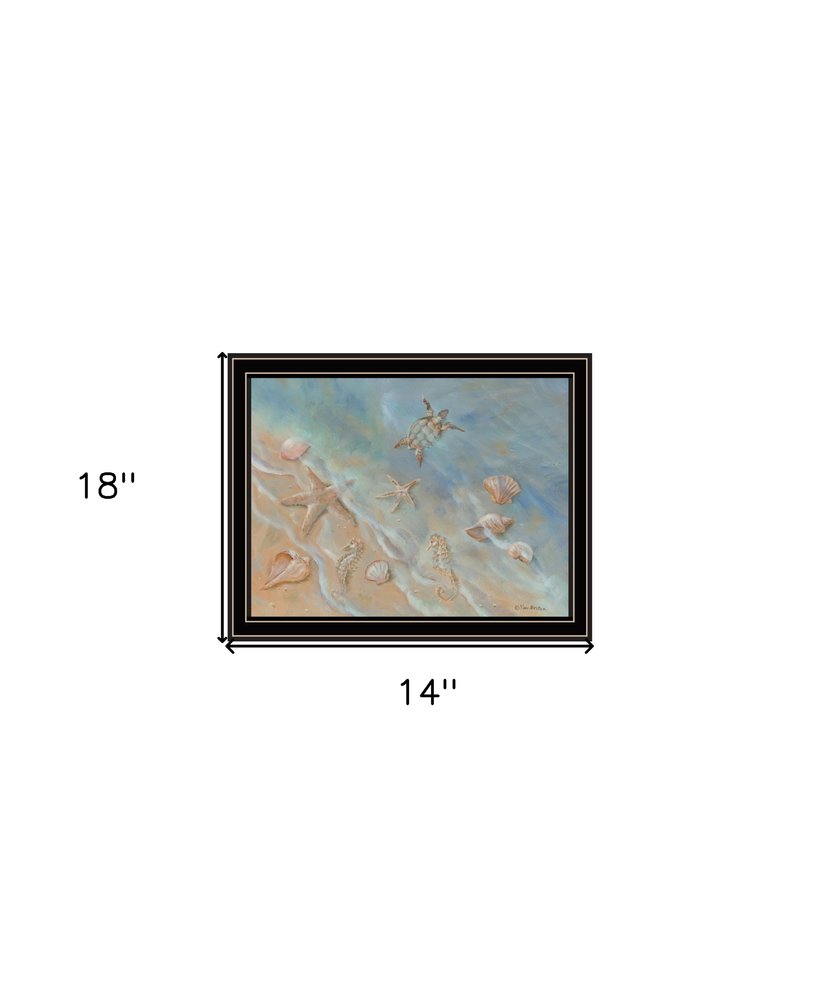 Seashore Star Black Framed Print Wall Art