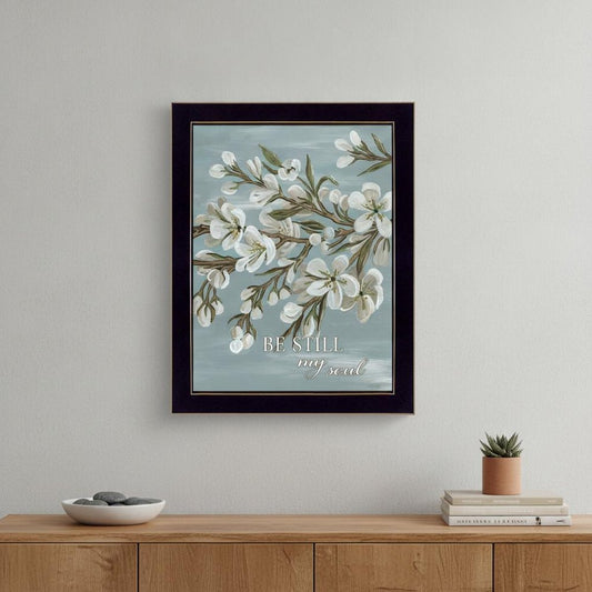 Spring Be Still Black Framed Print Wall Art