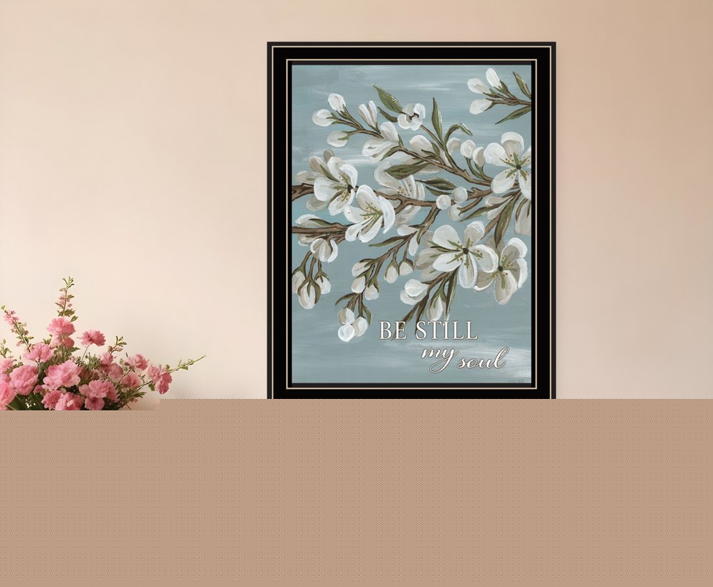 Spring Be Still Black Framed Print Wall Art