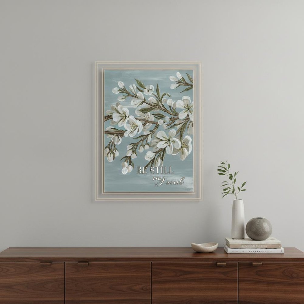 Spring Be Still Black Framed Print Wall Art