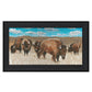 Bison Herd Black Framed Print Wall Art