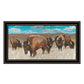 Bison Herd Black Framed Print Wall Art