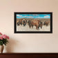 Bison Herd Black Framed Print Wall Art