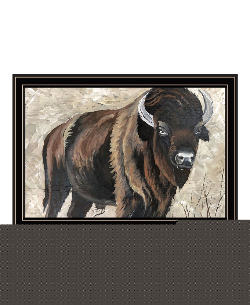 The Boss Bison Only Black Framed Print Wall Art