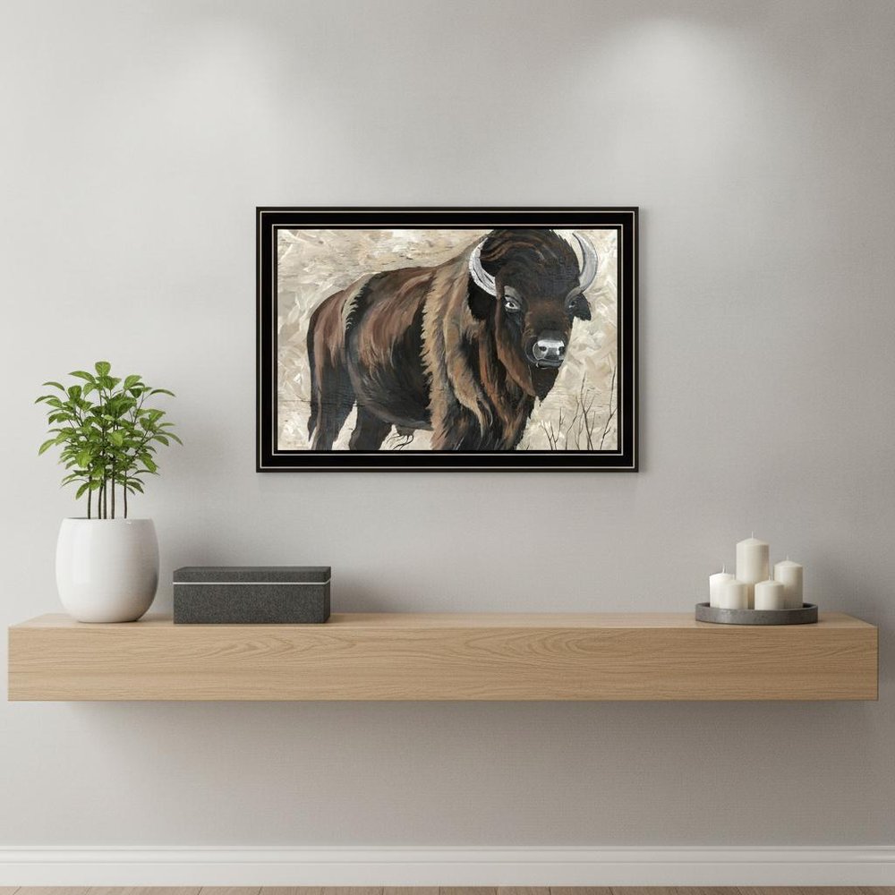 The Boss Bison Only Black Framed Print Wall Art