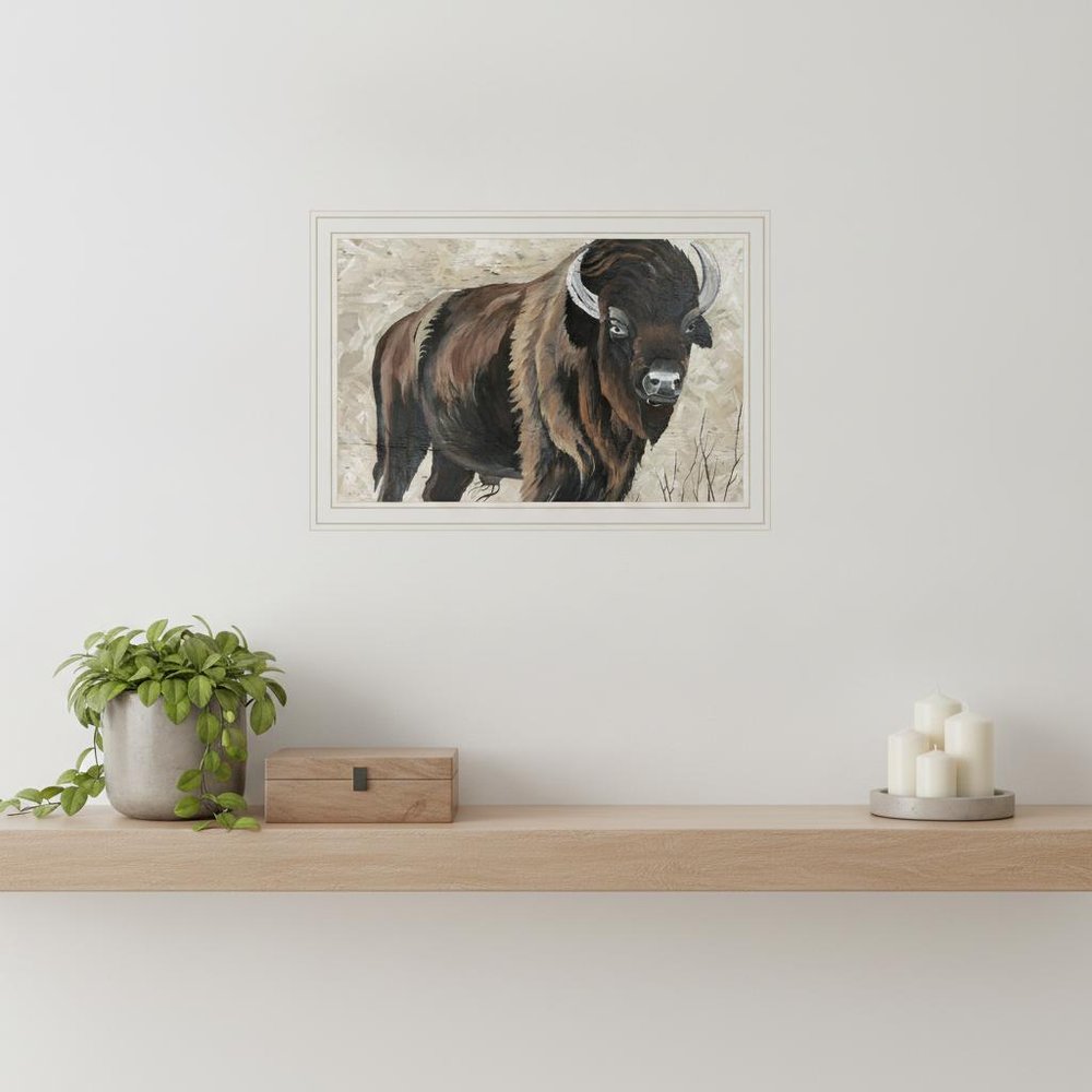 The Boss Bison Only Black Framed Print Wall Art