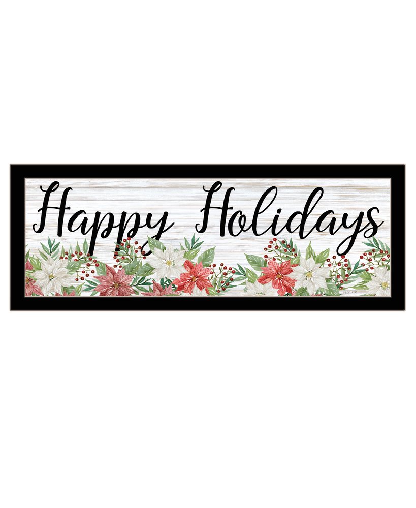 Happy Holiday Black Framed Print Wall Art