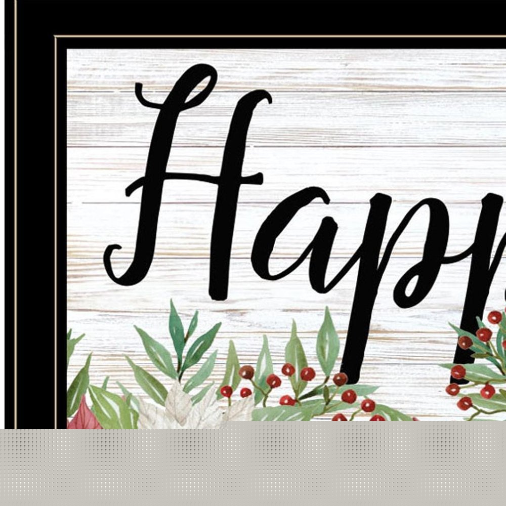 Happy Holiday Black Framed Print Wall Art