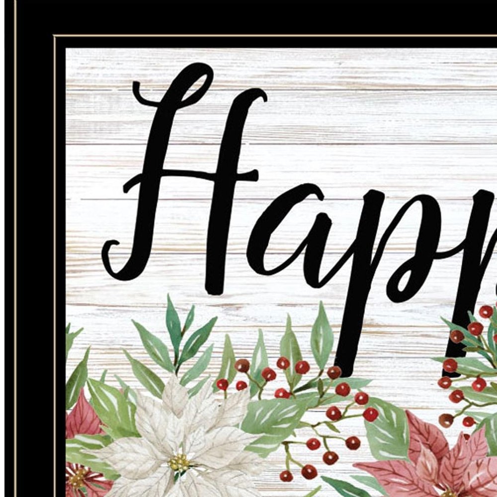 Happy Holiday Black Framed Wall Art