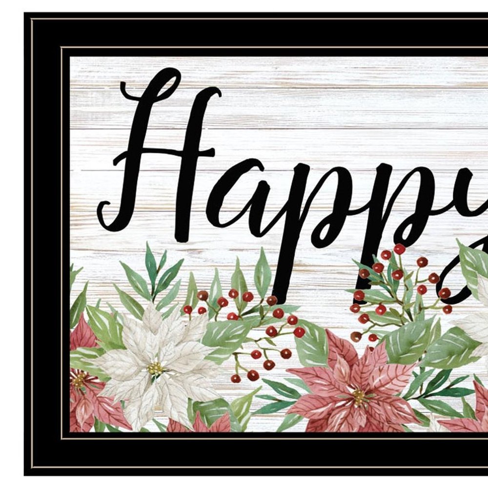 Happy Holiday Black Framed Wall Art