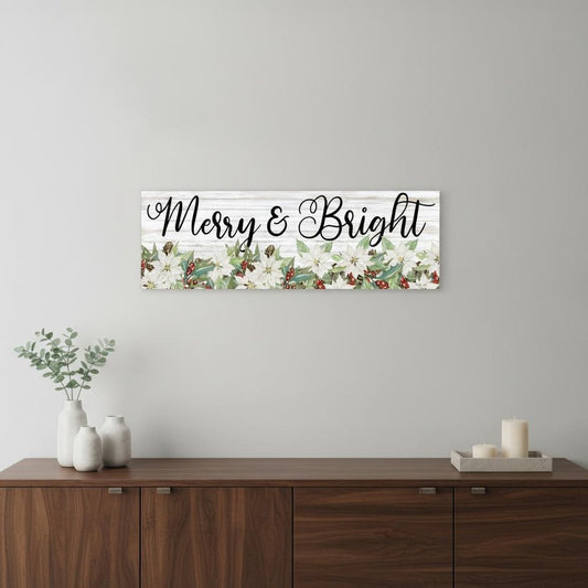 Merry and Bright White Framed Print Wall Art
