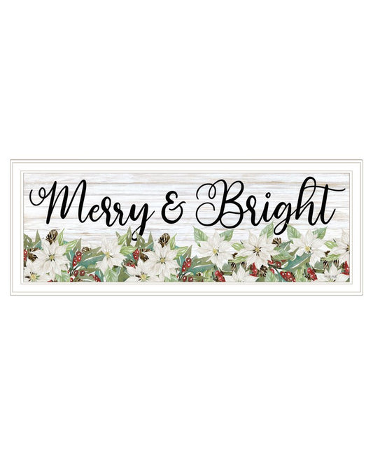 Merry and Bright White Framed Print Wall Art