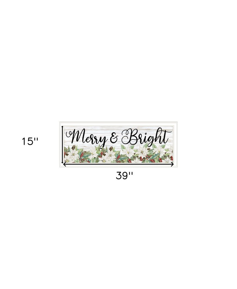 Merry and Bright White Framed Print Wall Art