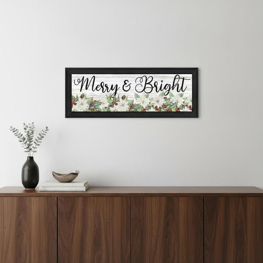Merry and Bright Black Framed Print Wall Art