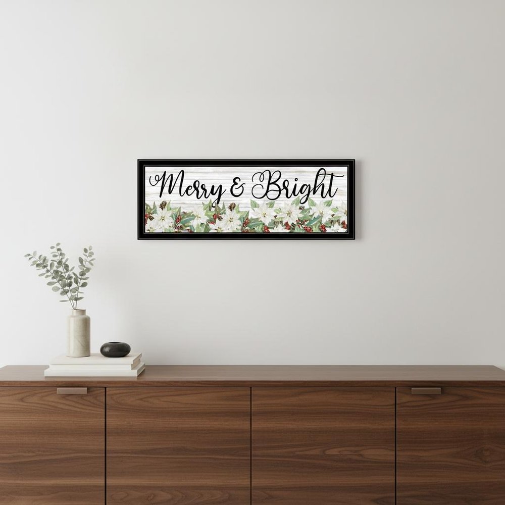 Merry and Bright Black Framed Print Wall Art