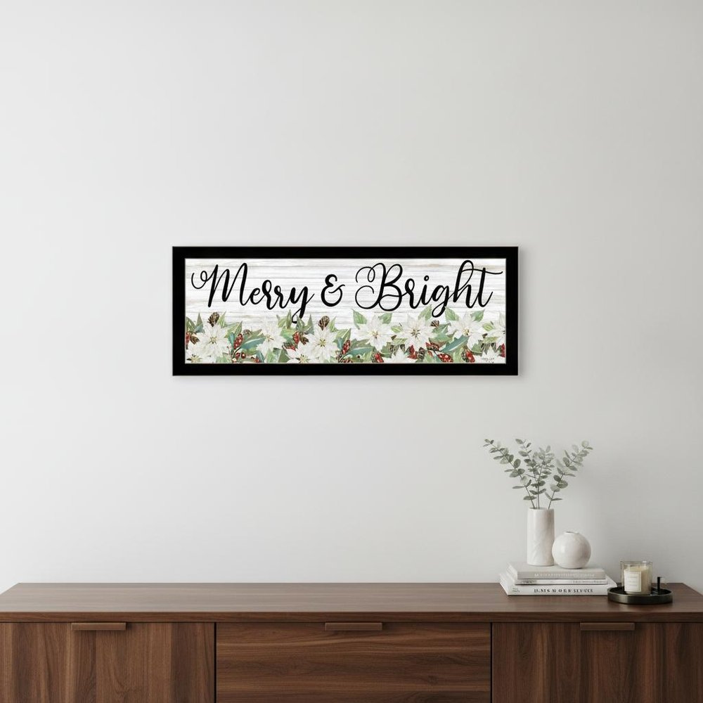 Merry and Bright Black Framed Print Wall Art