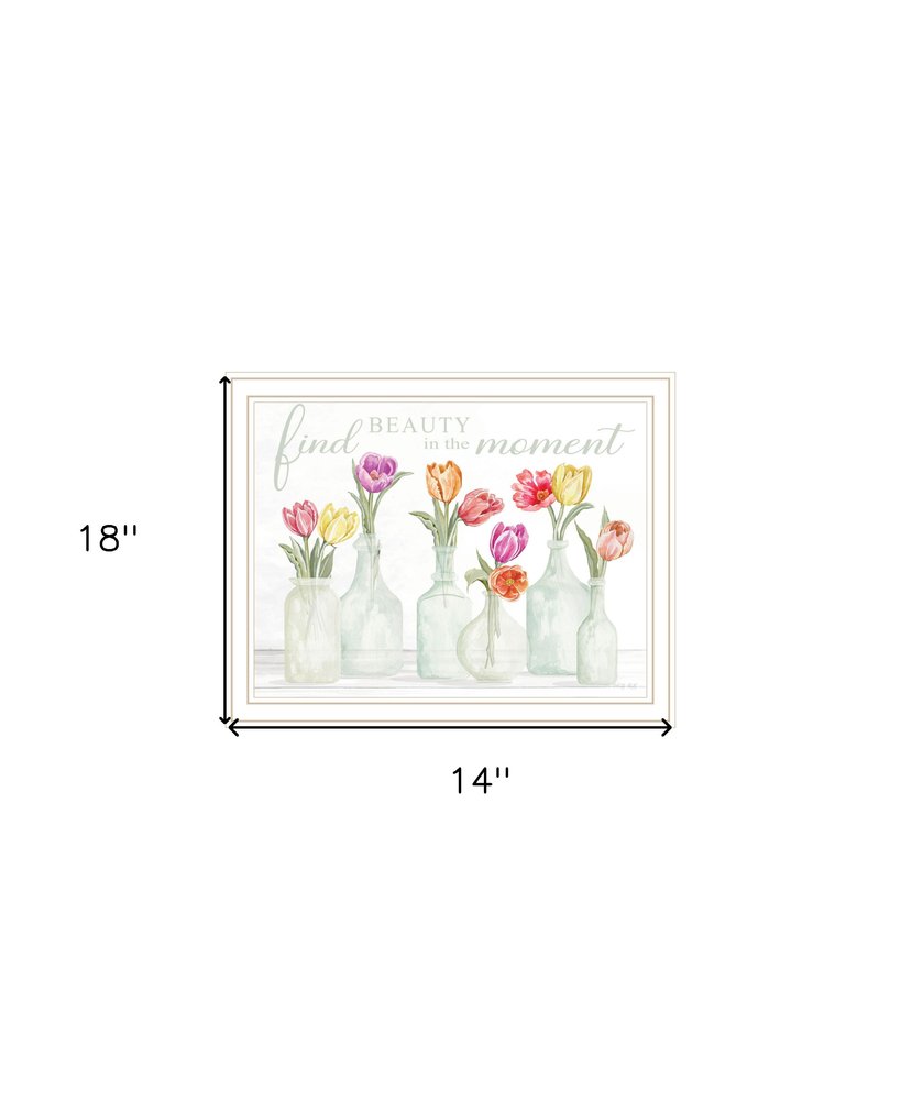 FIND BEAUTY IN THE MOMENT Black Framed Print Wall Art