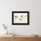 Live Life in Full Color Tulips Black Framed Print Wall Art
