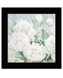 Peaceful Peonies In Full Bloom Black Framed Print Wall Art