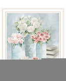 Pastel Peonies Pretties White Framed Print Wall Art