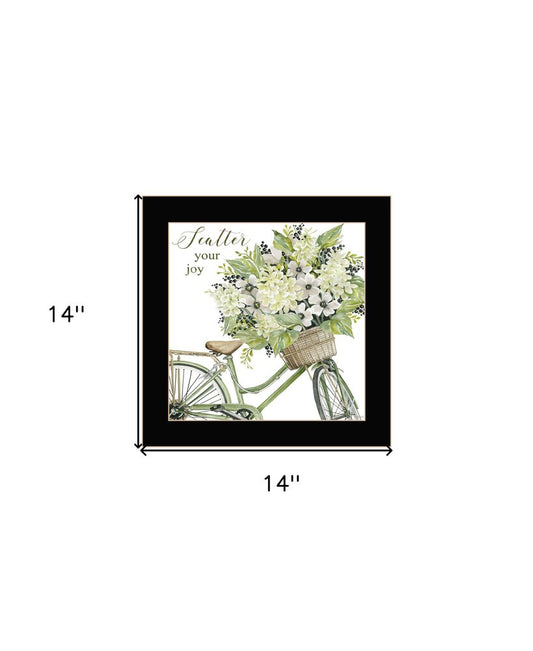 SCATTER YOUR JOY WITH FLOWERS Black Framed Print Wall Art