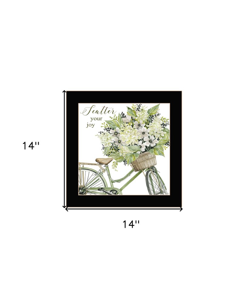 SCATTER YOUR JOY WITH FLOWERS Black Framed Print Wall Art