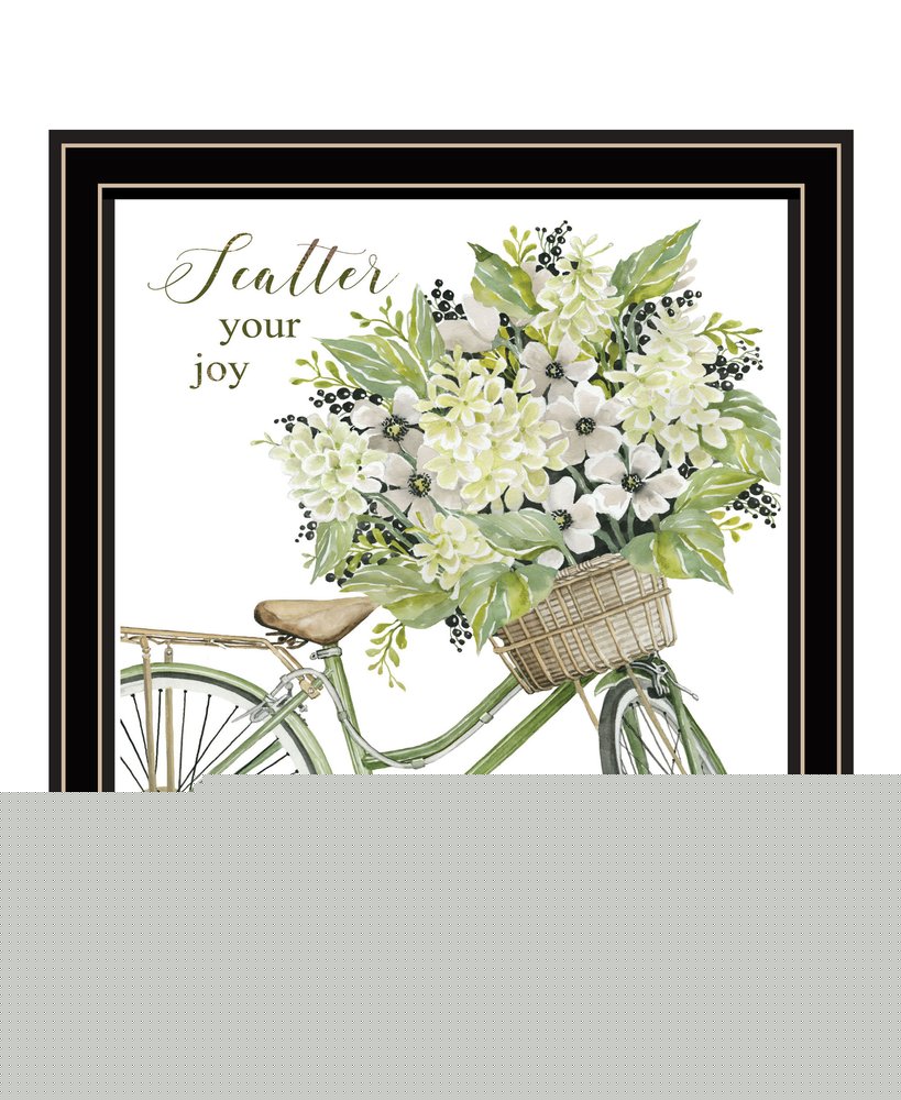 SCATTER YOUR JOY WITH FLOWERS Black Framed Print Wall Art