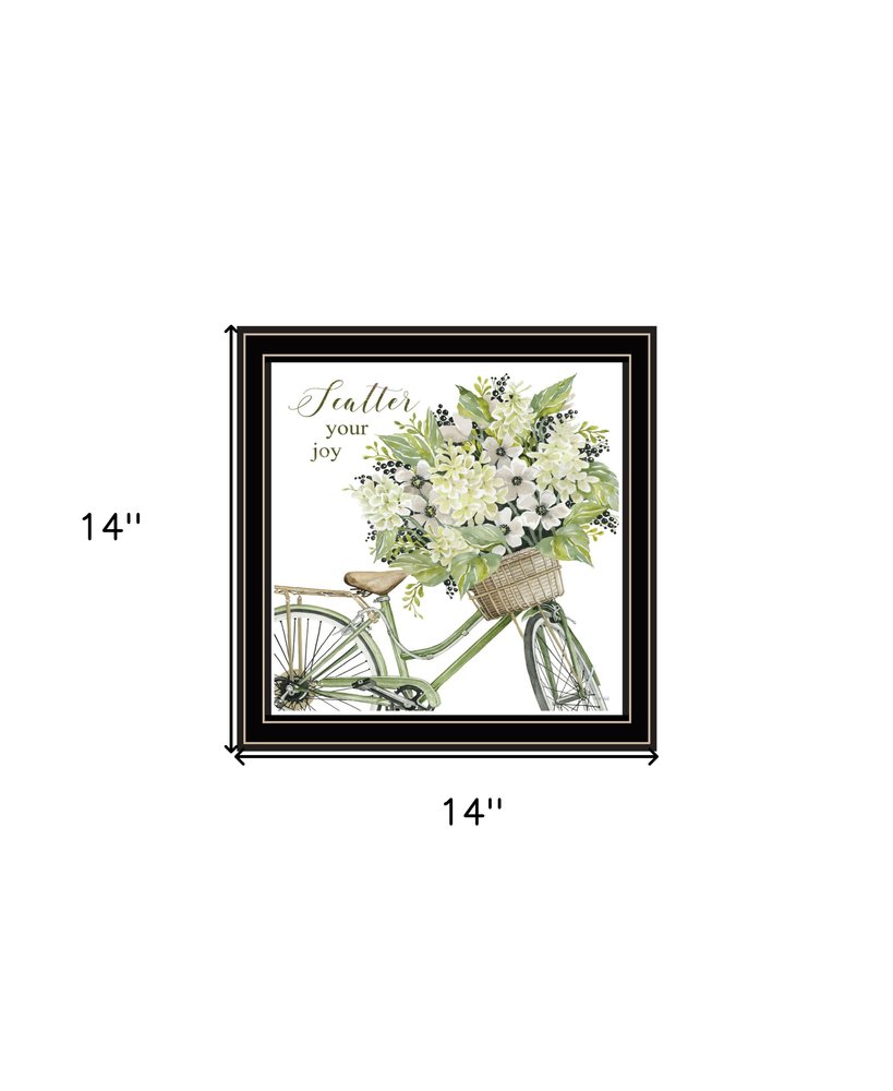 SCATTER YOUR JOY WITH FLOWERS Black Framed Print Wall Art