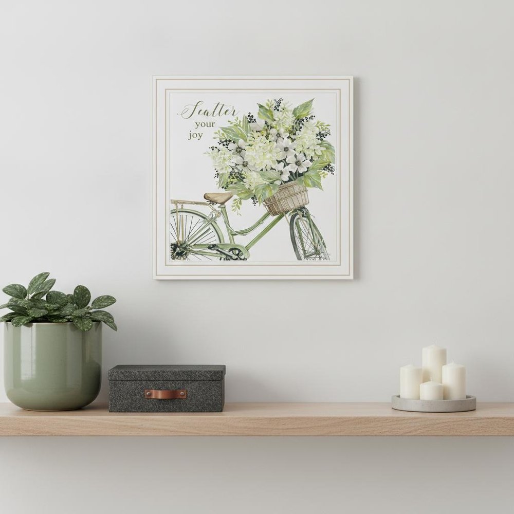 SCATTER YOUR JOY WITH FLOWERS Black Framed Print Wall Art