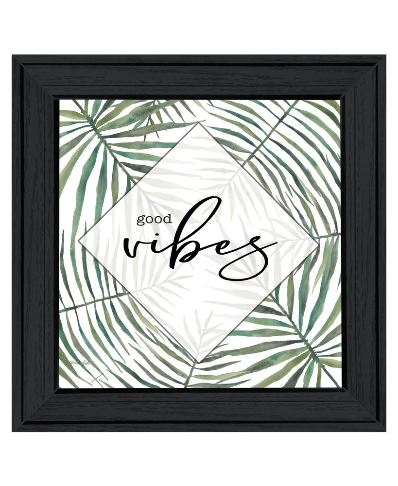 GOOD VIBES Black Framed Print Wall Art