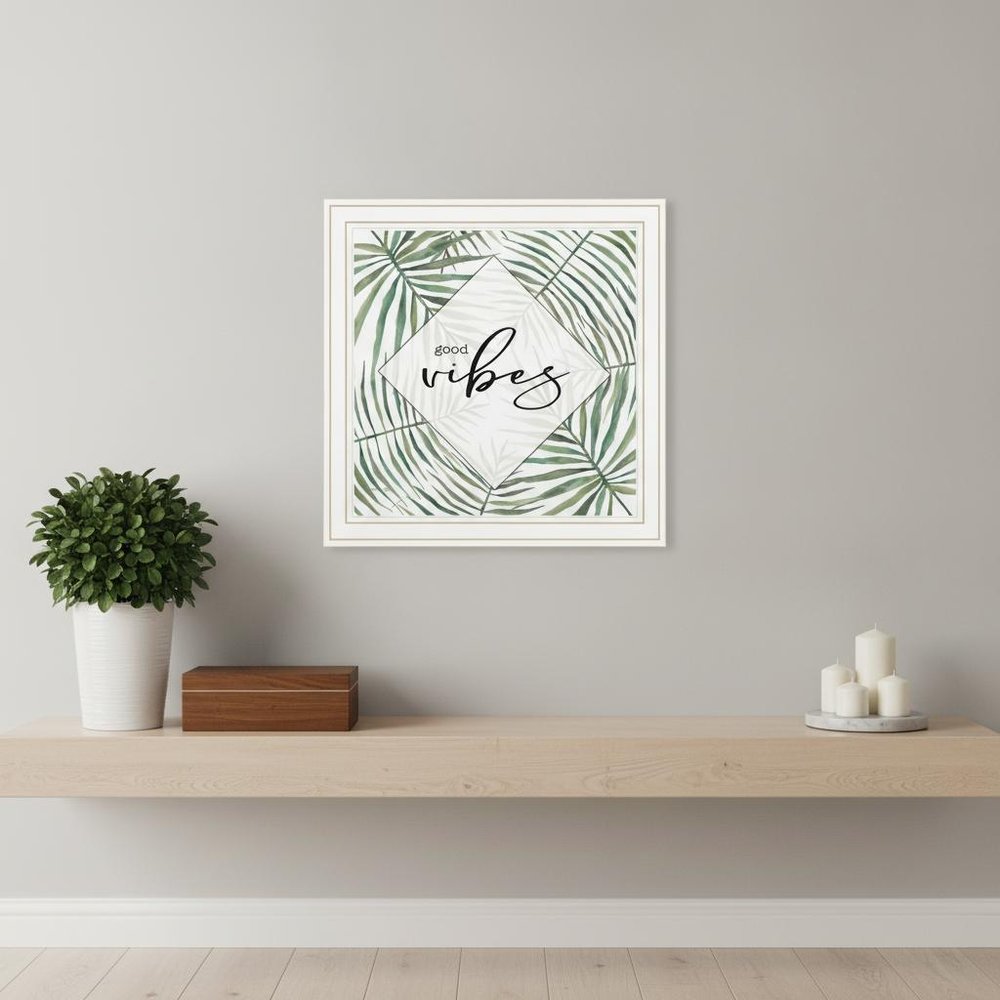 GOOD VIBES Black Framed Print Wall Art