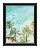 SURFING FROM AFAR White Framed Print Wall Art