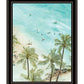 SURFING FROM AFAR White Framed Print Wall Art
