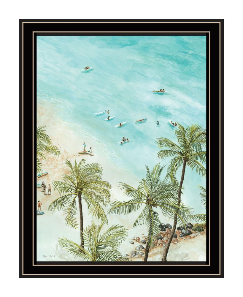 SURFING FROM AFAR White Framed Print Wall Art