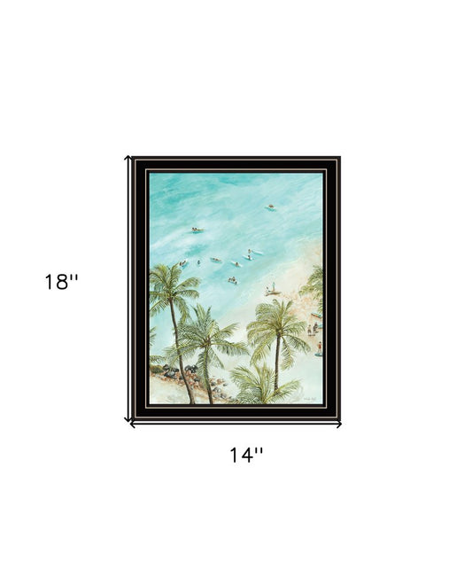 SURFING FROM AFAR White Framed Print Wall Art