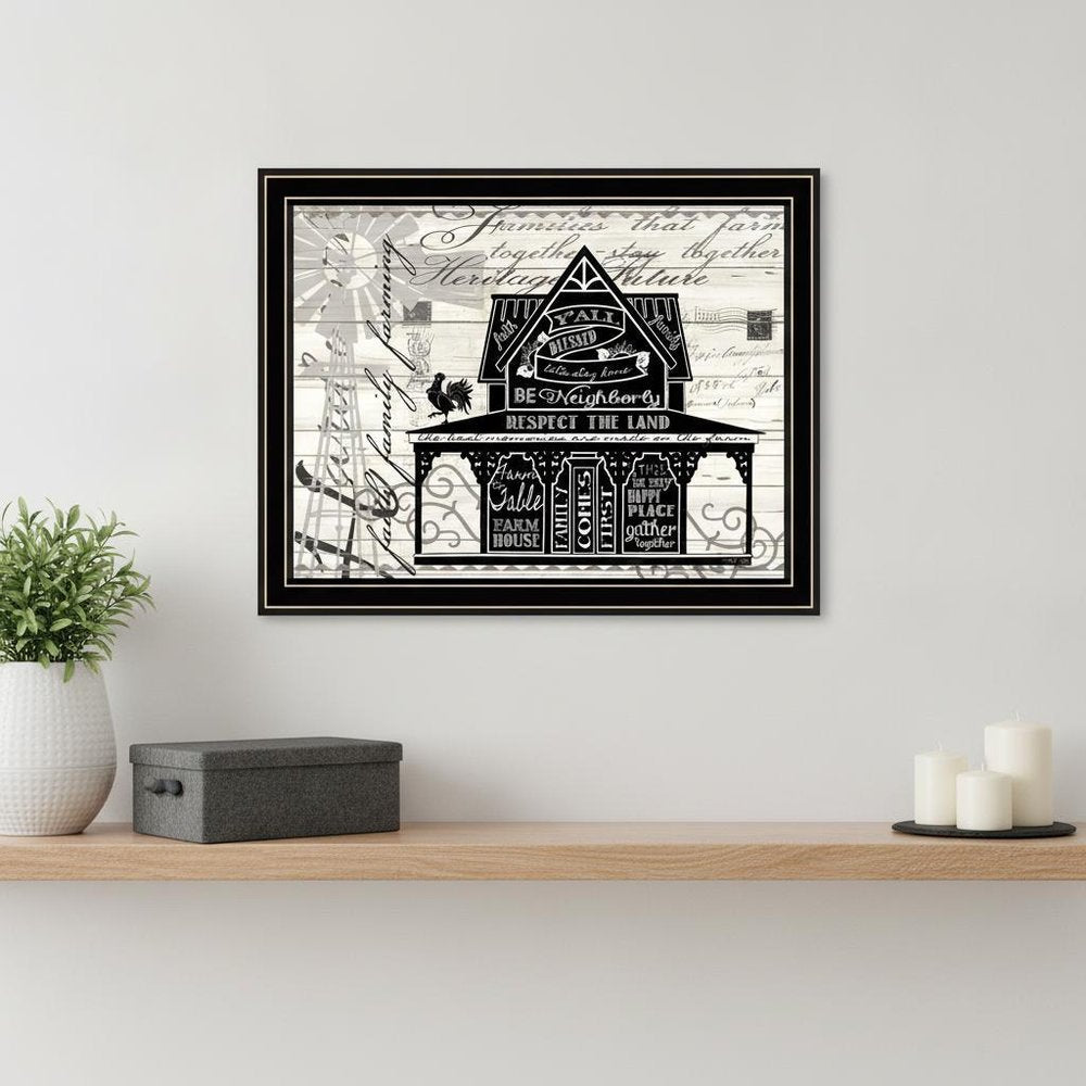 Y'ALL BLESSED FARMHOUSE Black Framed Print Wall Art