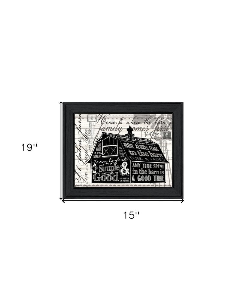 SIMPLE & GOOD BARN Black Framed Print Wall Art