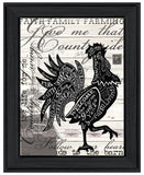WELCOME TO THE FARM CHICKEN Black Framed Print Wall Art