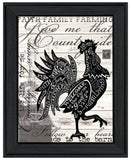 WELCOME TO THE FARM CHICKEN Black Framed Print Wall Art