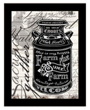 FARM SWEET FARM MILK CAN Black Framed Print Wall Art