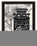 FARM SWEET FARM MILK CAN Black Framed Print Wall Art