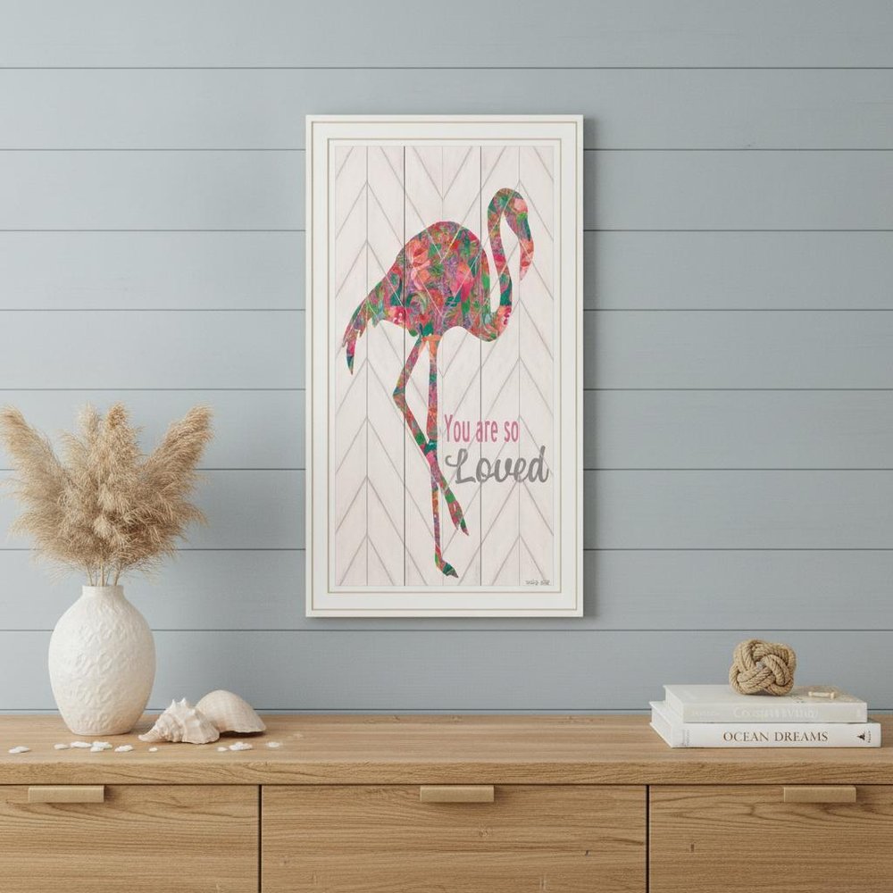 You are so loved Flamingo Black Framed Wall Art