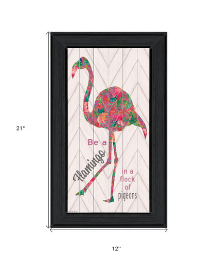Be A Flamingo Black Framed Wall Art