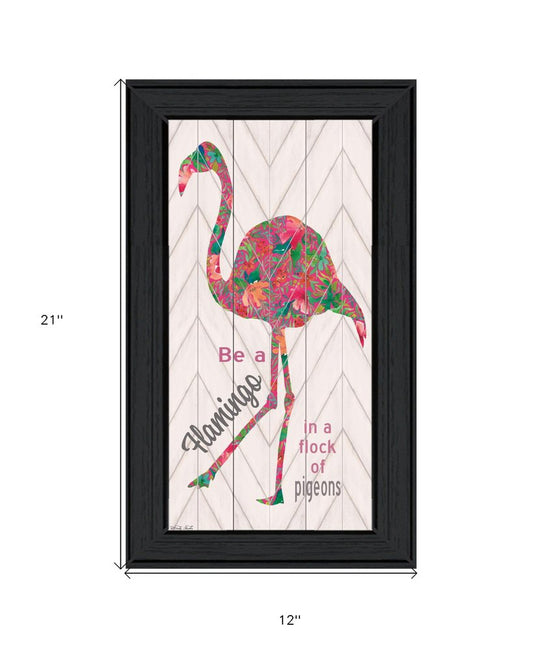 Be A Flamingo Black Framed Wall Art